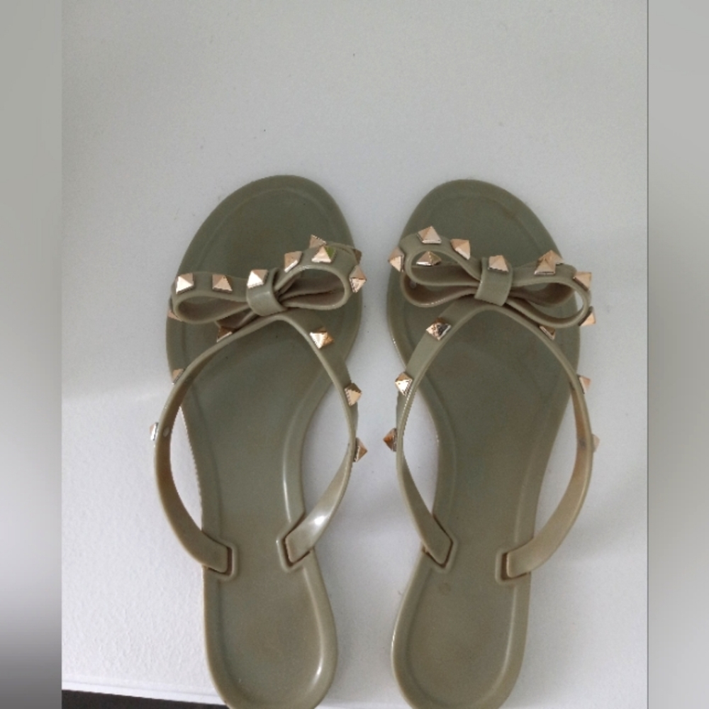 Women Bow Jelly Flat Sandal